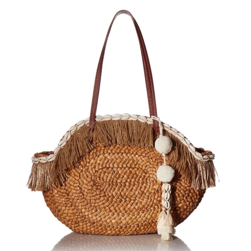 Sam Edelman Bohemian Straw Shell Zip Tote
